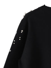 アシメパールビジューニット