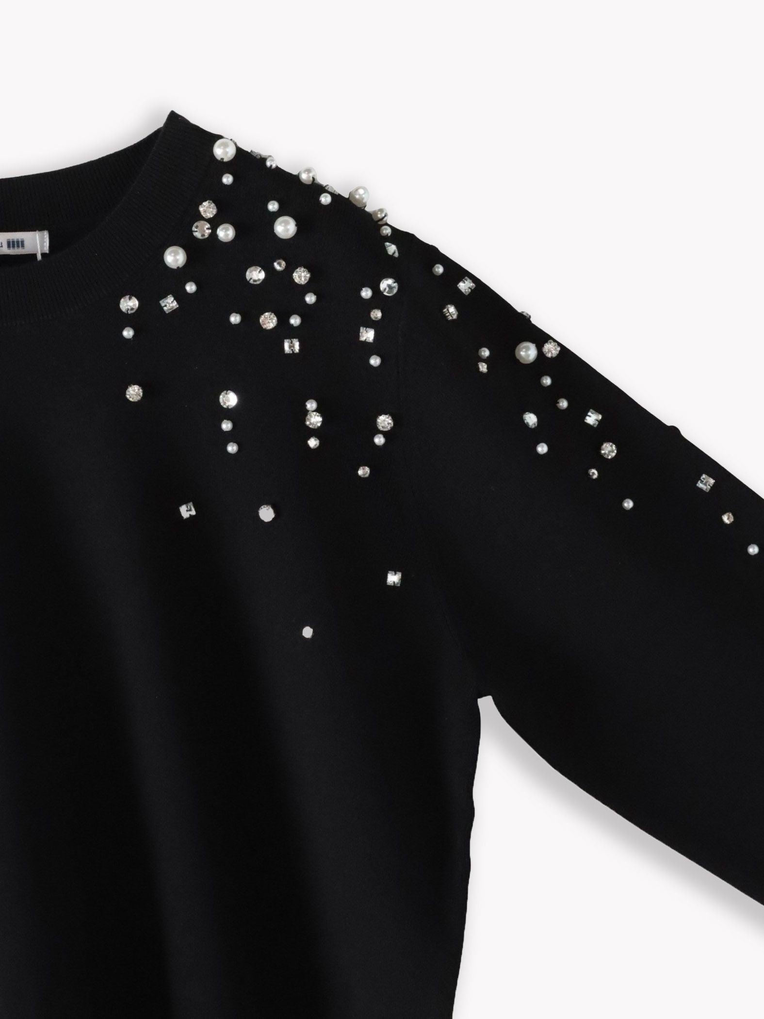 アシメパールビジューニット