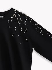 アシメパールビジューニット