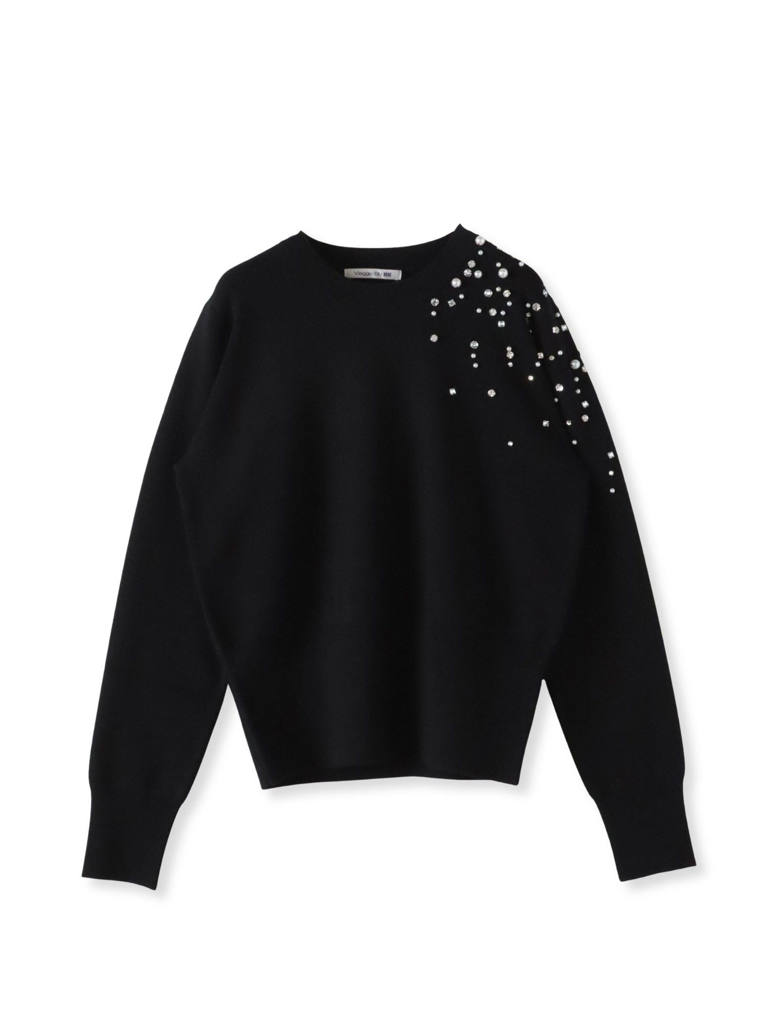 アシメパールビジューニット