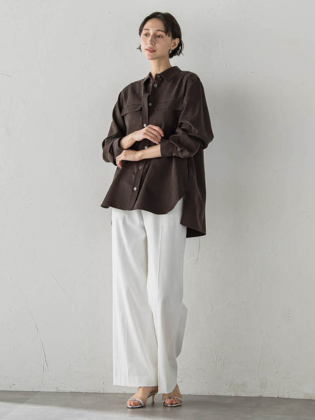 【WEB限定/+5cm丈長め】【極・名品パンツ】シェルタリングワイドパンツ