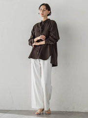 【WEB限定/+5cm丈長め】【極・名品パンツ】シェルタリングワイドパンツ