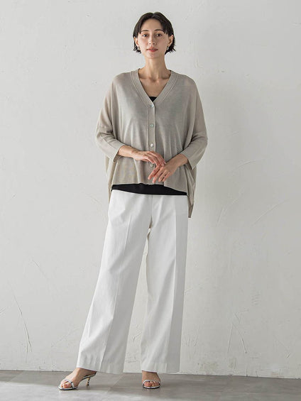 【WEB限定/+5cm丈長め】【極・名品パンツ】シェルタリングワイドパンツ