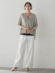 【WEB限定/+5cm丈長め】【極・名品パンツ】シェルタリングワイドパンツ