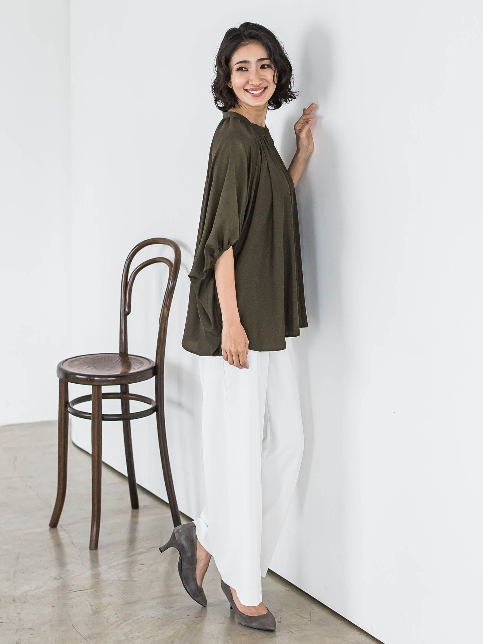 【WEB限定】ハイテンションワイドパンツ≪洗濯機で洗える≫