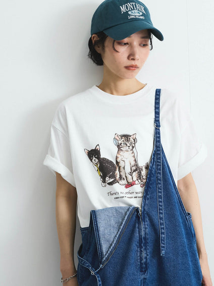 【POWER OF THE PEOPLE】イヌネコプリントTシャツ≪洗濯機で洗える≫