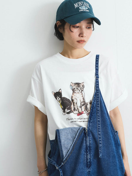 【POWER OF THE PEOPLE】イヌネコプリントTシャツ≪洗濯機で洗える≫
