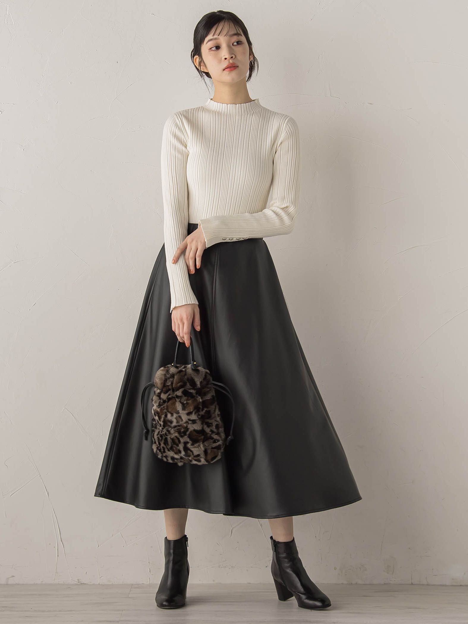 レザーライクスカート≪洗濯機で洗える≫