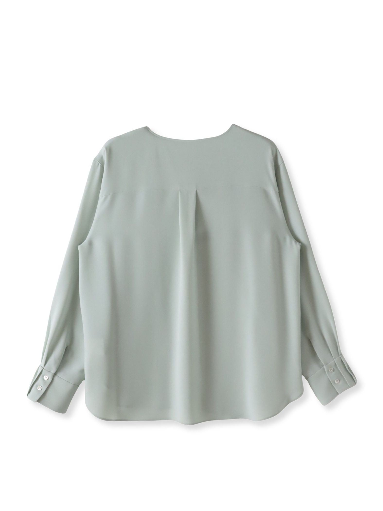 【大きいサイズ】メランジツイルノーカラーブラウス