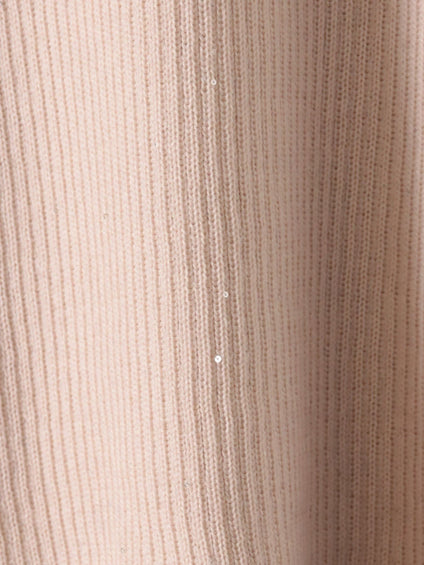 【新色追加】スパンコールリブタートルニット