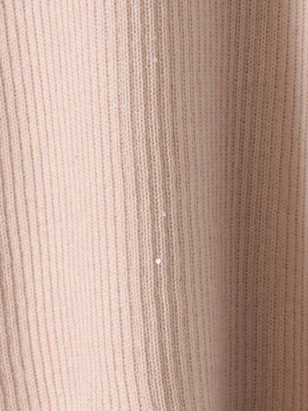 【新色追加】スパンコールリブタートルニット