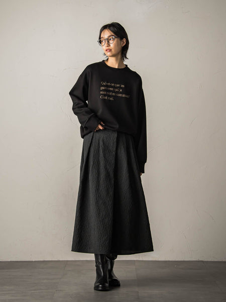 型押しジャガードタックフレアスカート≪手洗い可能≫