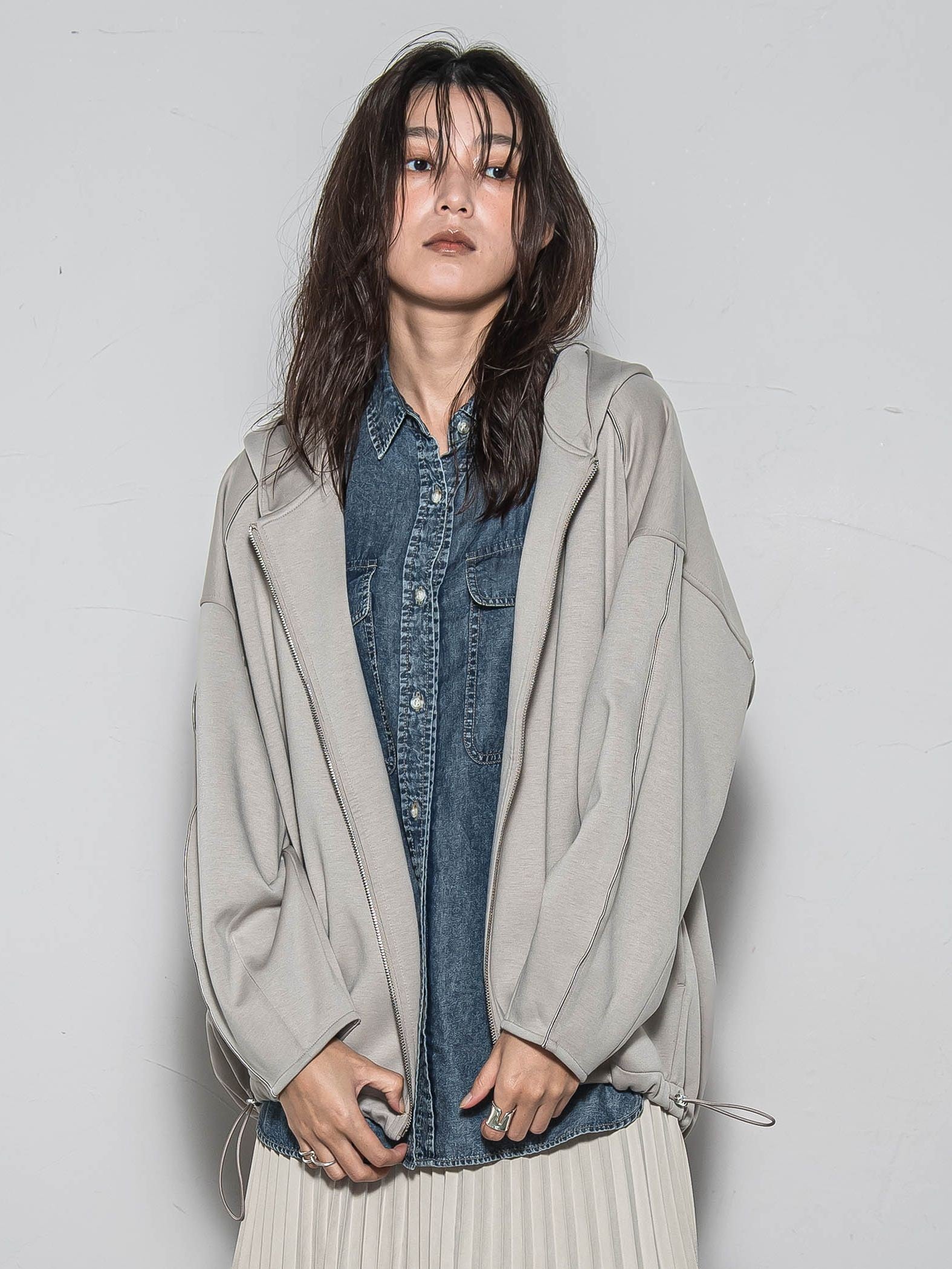 【WEB限定】フードジップダンボールパーカー≪手洗い可能≫