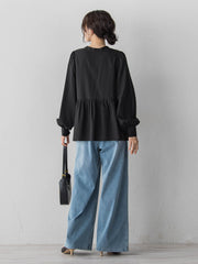 2WAYシアーペプラムシャツ