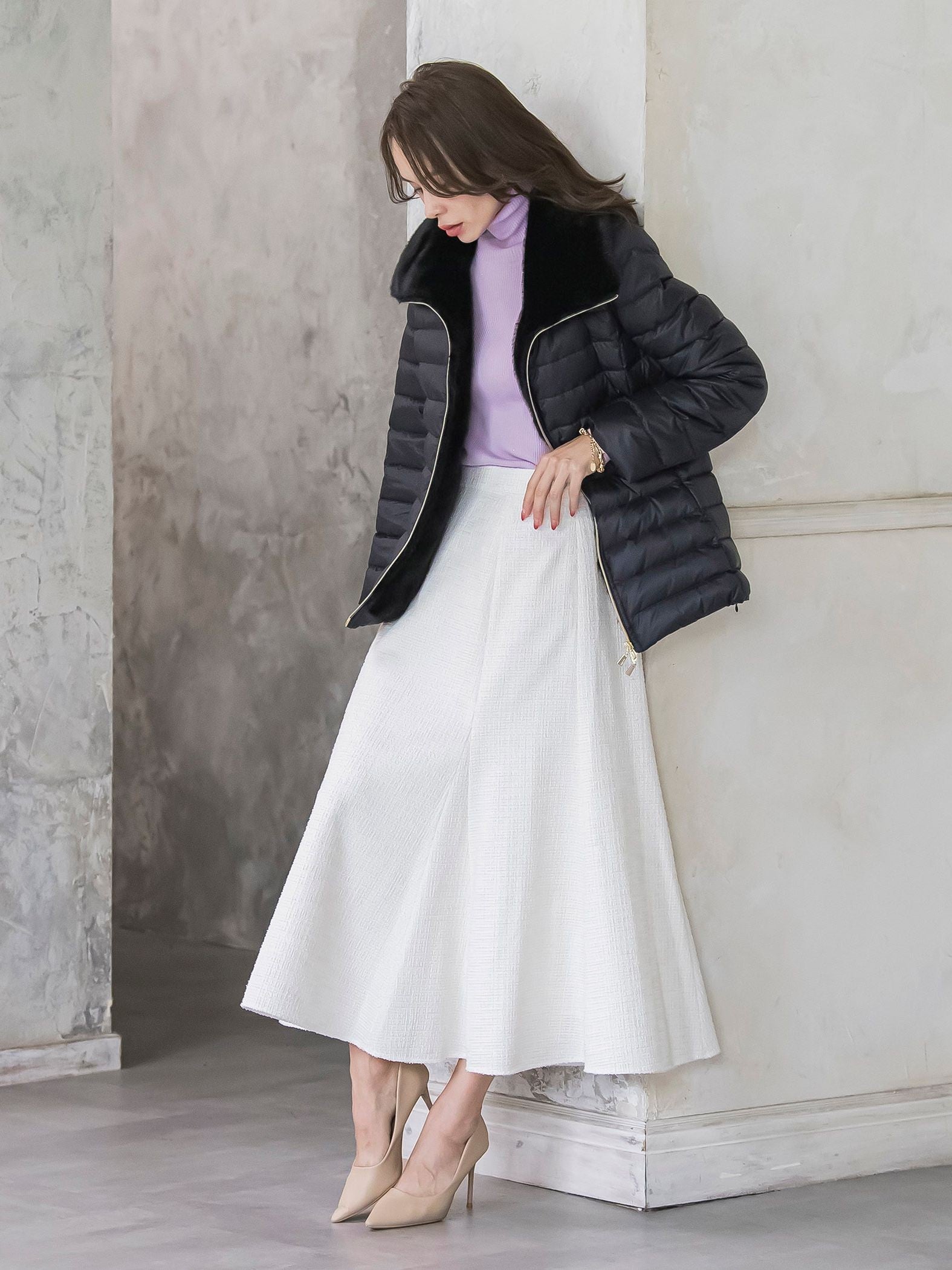 ツイードラメマーメイドスカート