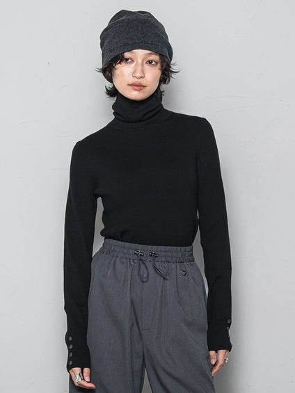 リブタートルニットプルオーバー≪手洗い可能≫