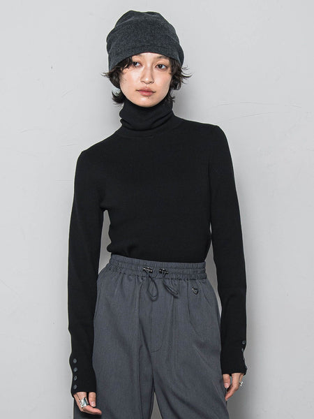 リブタートルニットプルオーバー≪手洗い可能≫