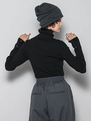 リブタートルニットプルオーバー≪手洗い可能≫