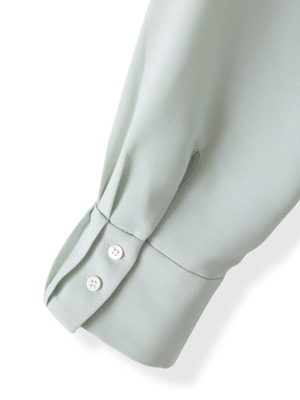 【大きいサイズ】メランジツイルノーカラーブラウス