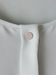 【大きいサイズ】メランジツイルノーカラーブラウス