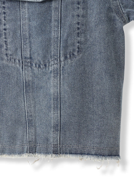 デニムショートジャケット≪洗濯機で洗える≫