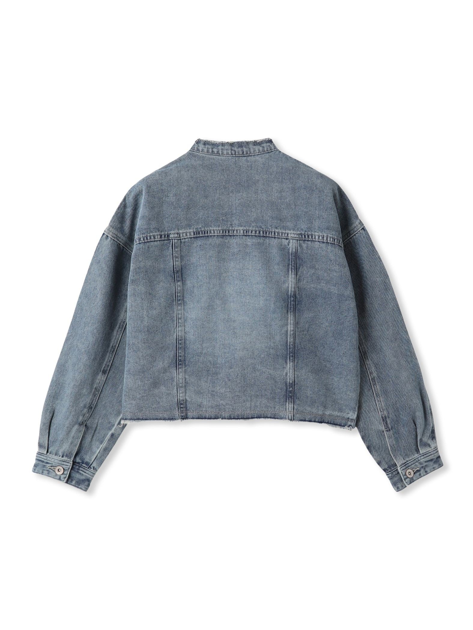デニムショートジャケット≪洗濯機で洗える≫