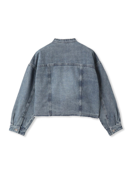 デニムショートジャケット≪洗濯機で洗える≫
