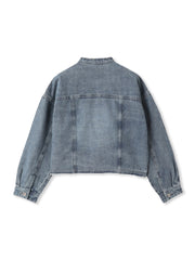 デニムショートジャケット≪洗濯機で洗える≫