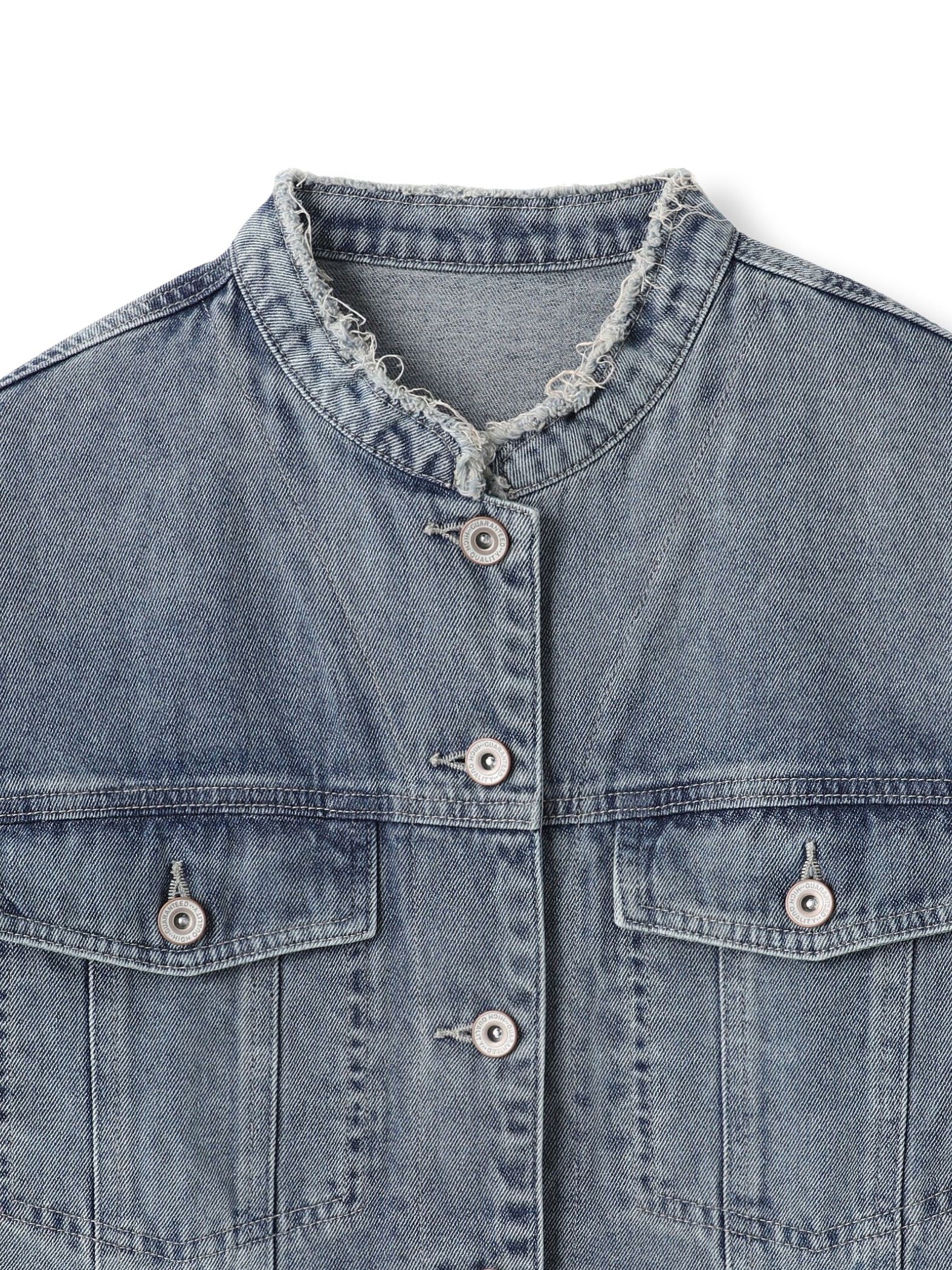 デニムショートジャケット≪洗濯機で洗える≫