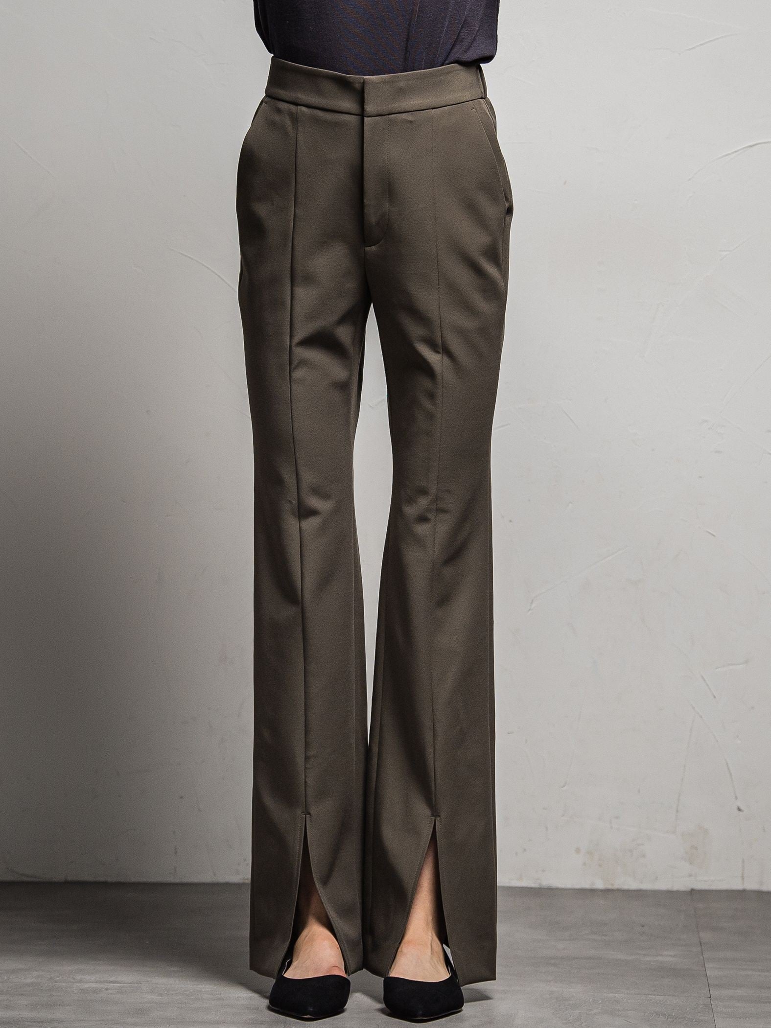 プレミアムストレッチセンタースリットフレアレギンス