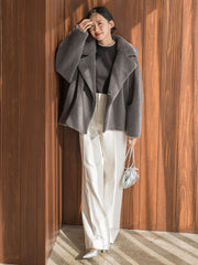 袖ボタンランダムリブニット≪手洗い可能≫