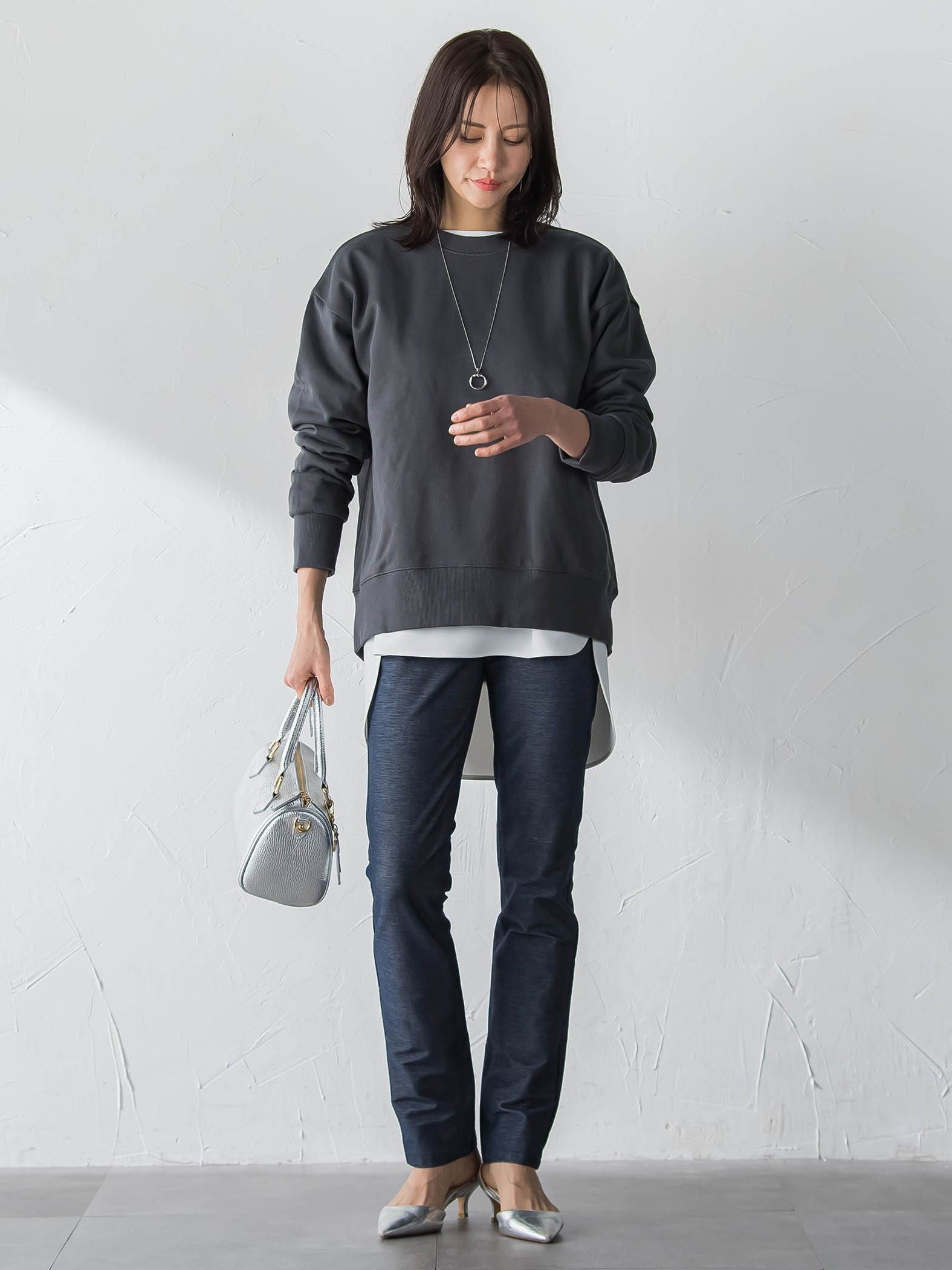 【WEB限定】名品デニムジャージライトパンツ≪ストレッチ/11号あり≫