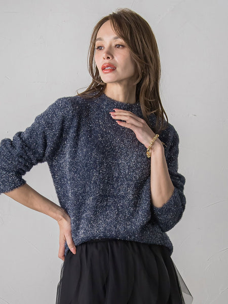 ラメシャギーニット