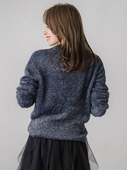 ラメシャギーニット