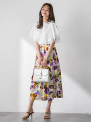 ラッフルスリーブブラウス