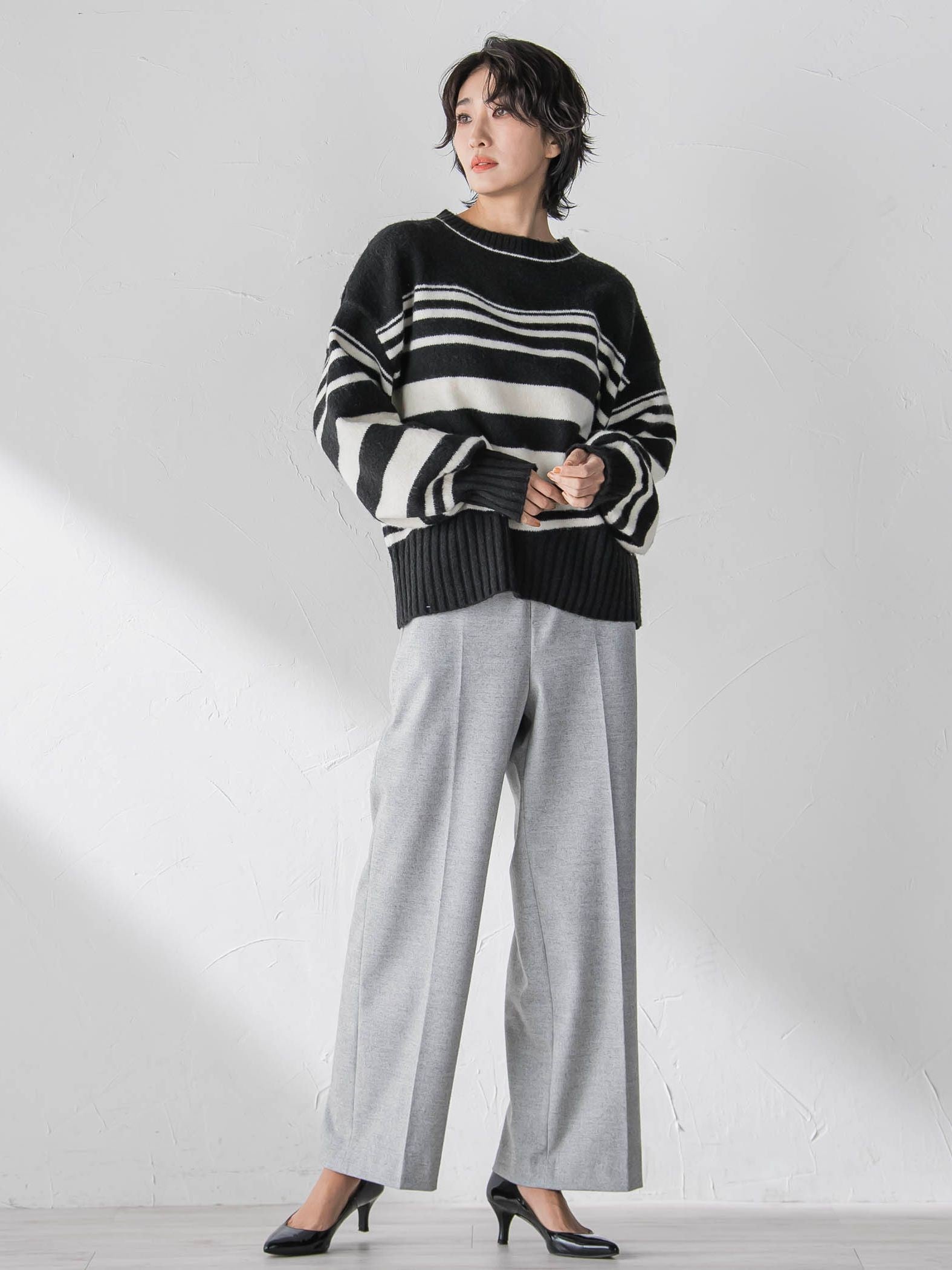 両面起毛ワイドパンツ