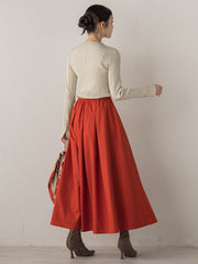 袖ボタンランダムリブニット≪手洗い可能≫