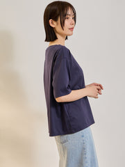 《予約》【連休。涼。軽やかに。】ボートネックT《汗じみ軽減 / 接触冷感》