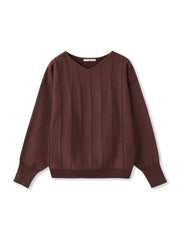 【新色追加】ラメドルマンVネックニット≪手洗い可能≫