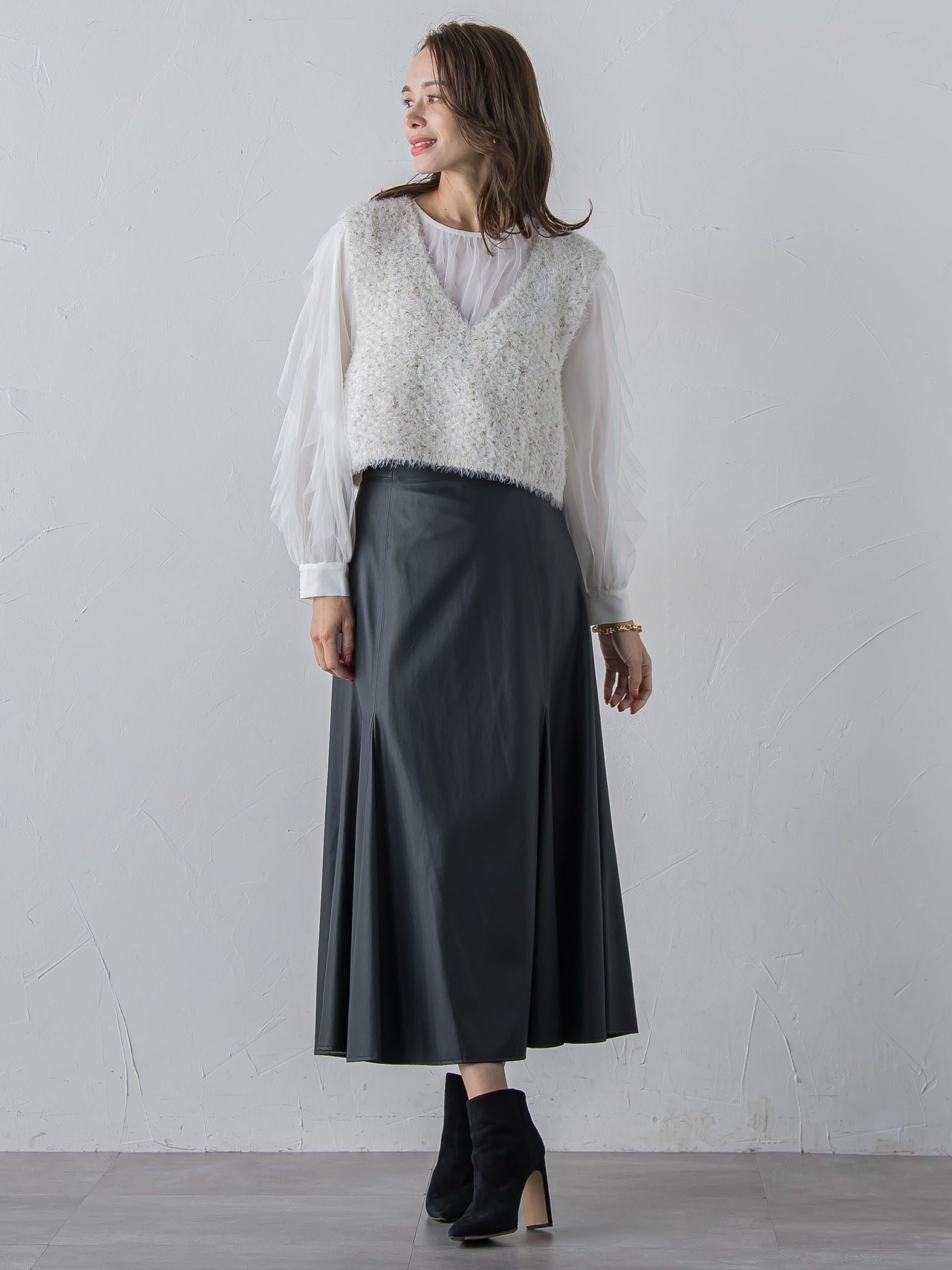 フェイクレザーマーメイドスカート