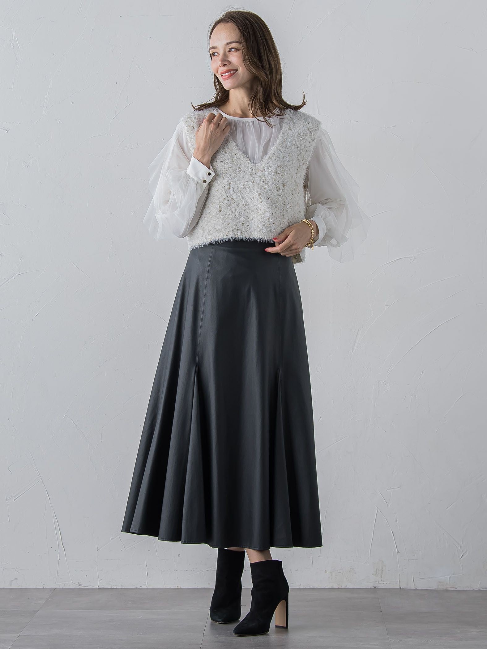 フェイクレザーマーメイドスカート