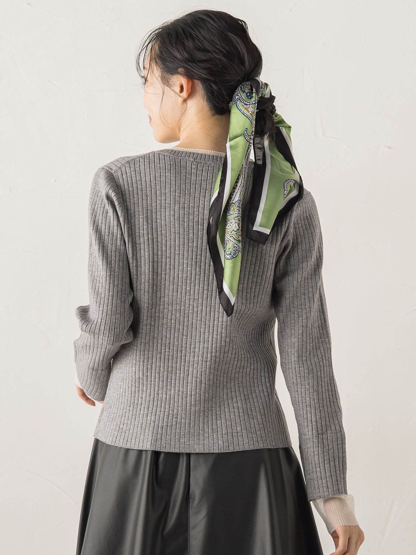 シアー切替えRIBニット≪手洗い可能≫