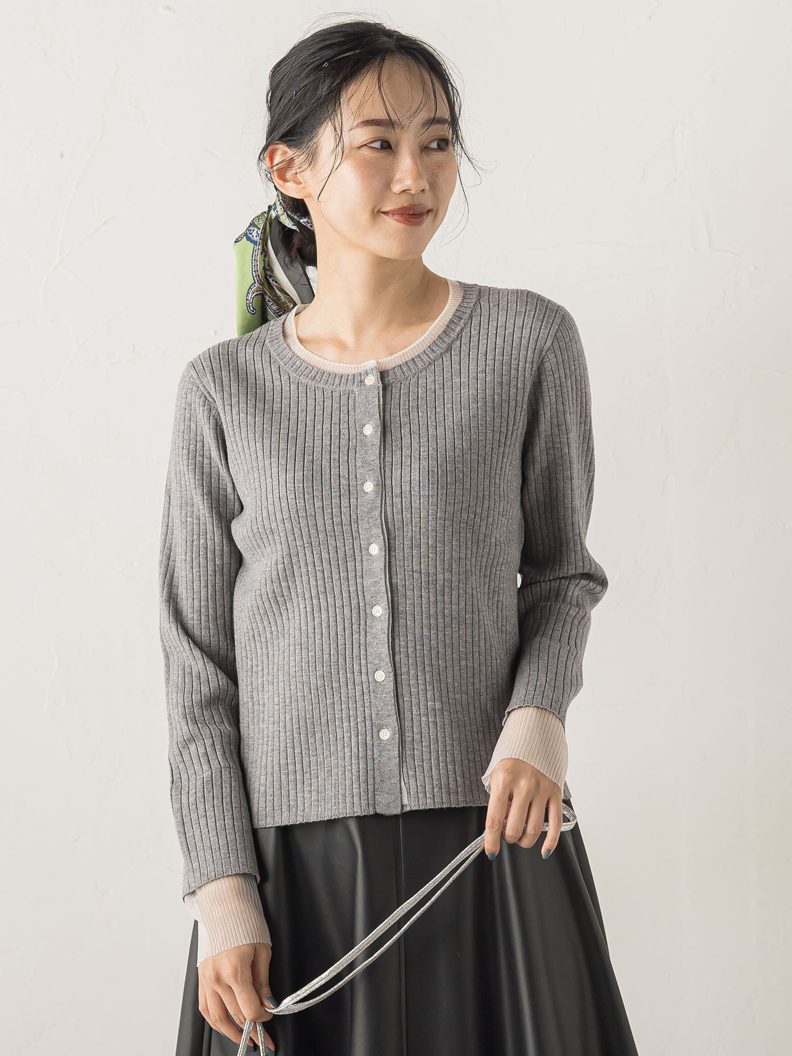 シアー切替えRIBニット≪手洗い可能≫