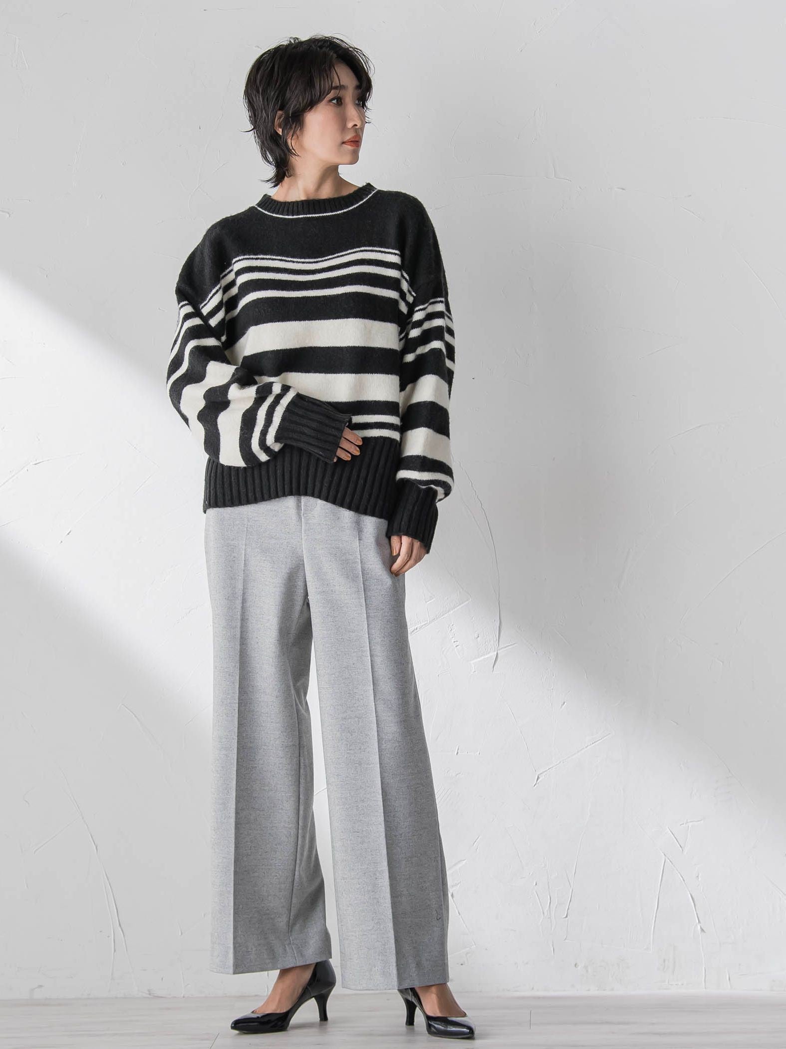 両面起毛ワイドパンツ