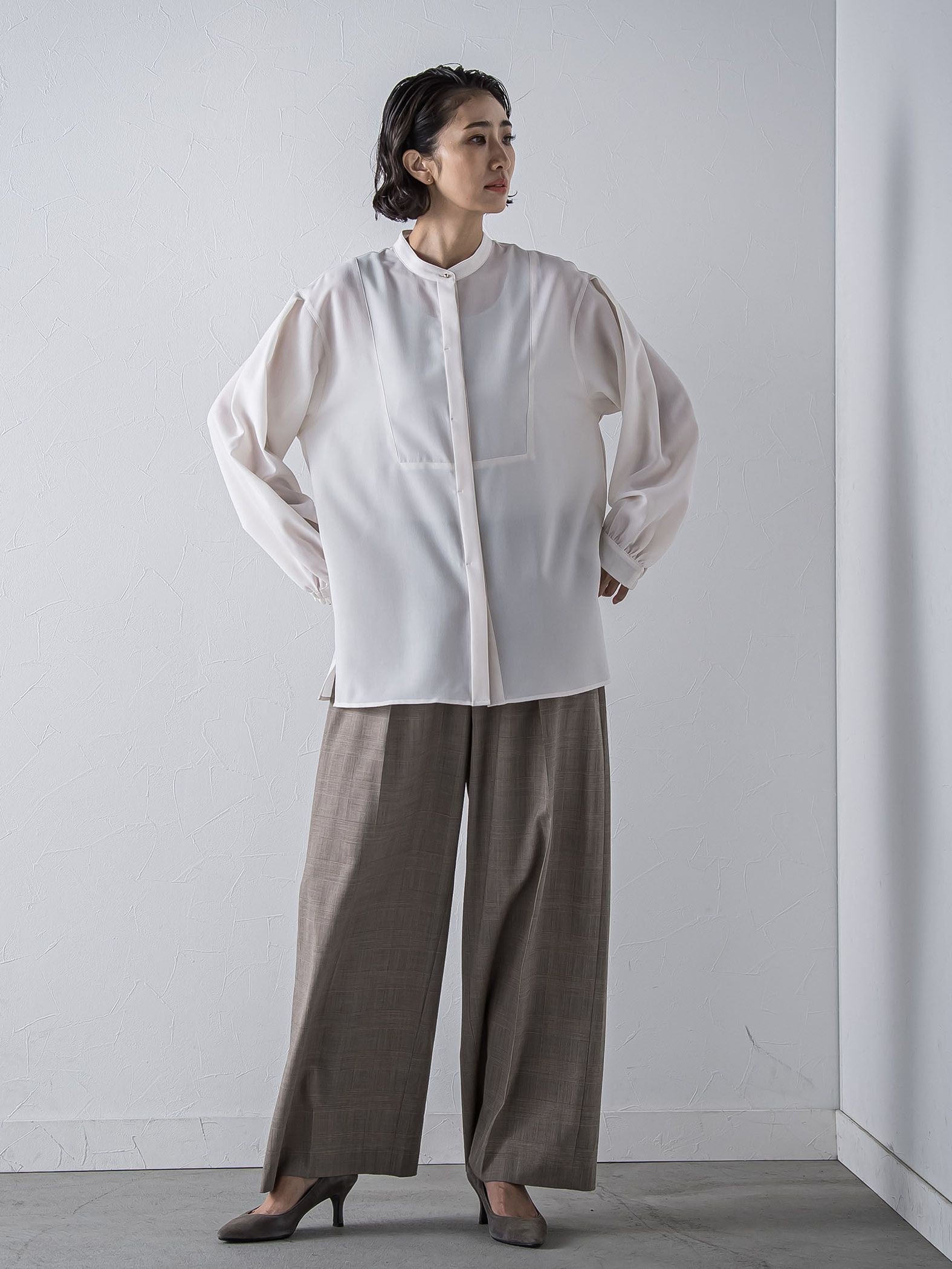 グレンチェックパンツ≪洗濯機で洗える≫