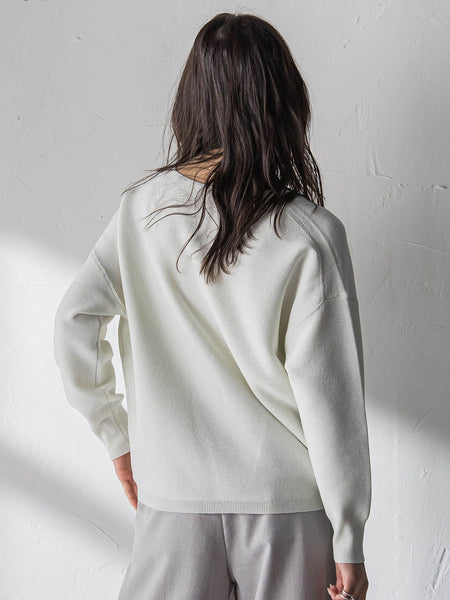 Vネックラメガーターニットプルオーバー≪手洗い可能≫