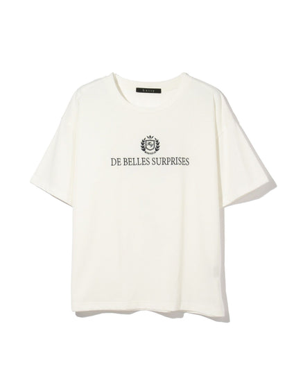 ツヤ刺繍Tシャツ≪洗濯機で洗える≫