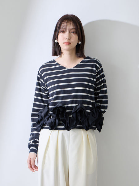 ラッフルヘムクロプトプルオーバー