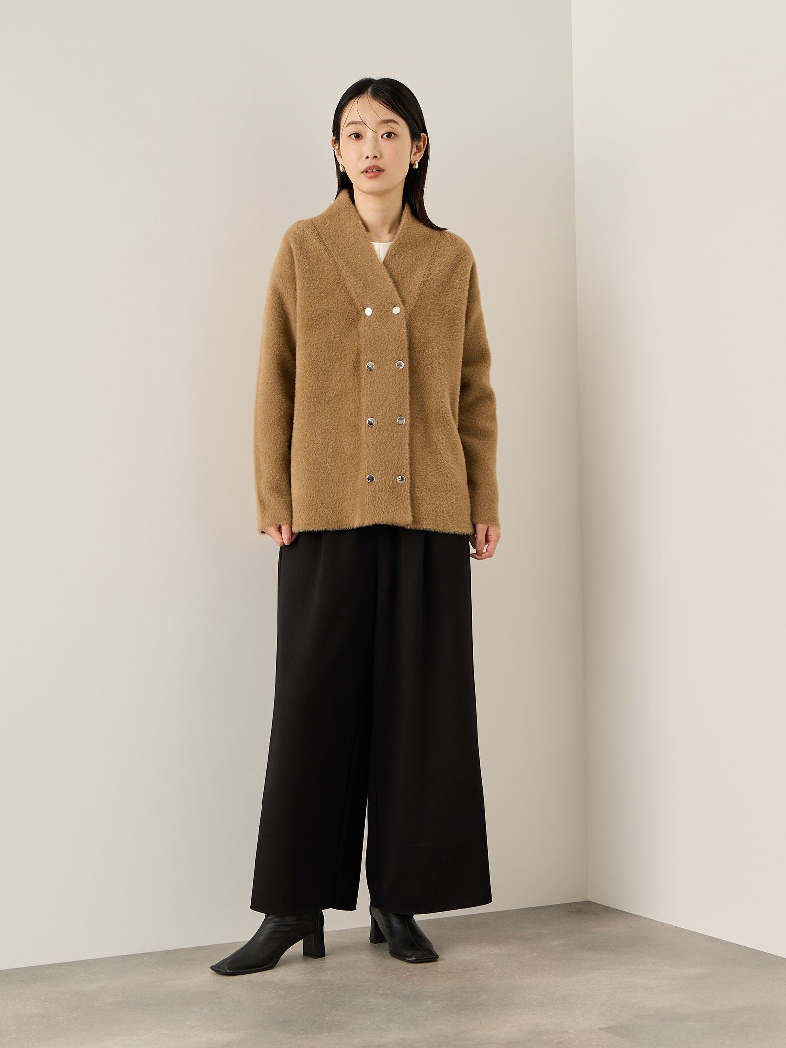 カットジョーゼットイージーワイドパンツ≪手洗い可能≫