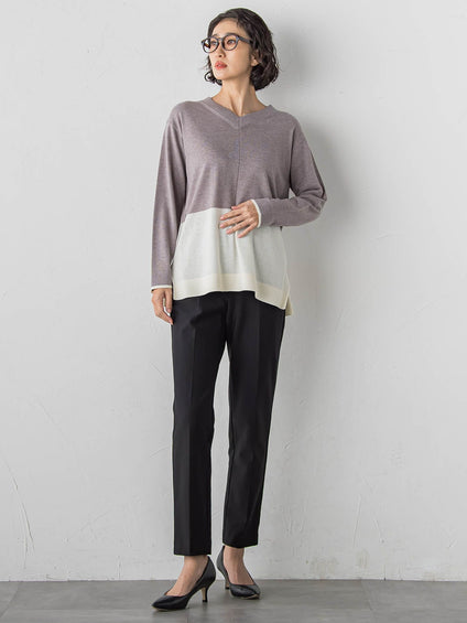 【大きいサイズ】ファインウールVネックニット